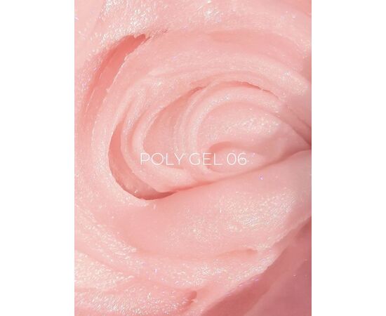 EDLEN. Polygel #06, 15 ml, полігель, рожевий з шиммером #2