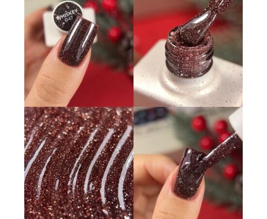 NOTD. Reflective Gel Polish Whiskey #047, 10 ml, гель-лак світловідбиваючий #3