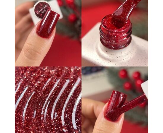 NOTD. Reflective Gel Polish Campari #165, 10 ml, гель-лак світловідбиваючий #3