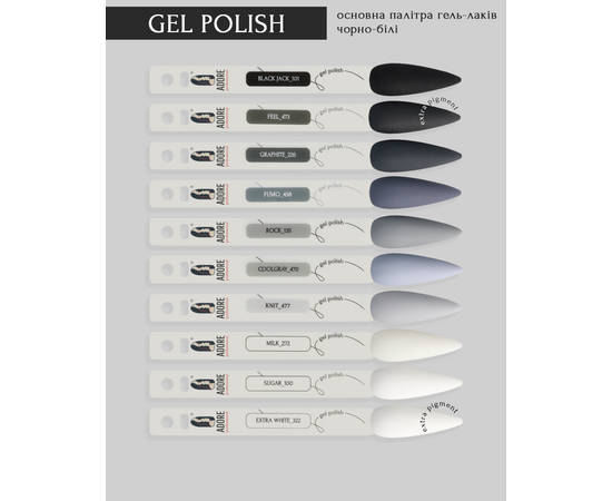 УЦІНКА / ADORE. Gel Polish, #101, Black Jack, 8 ml. Гель-лак, чорний #4