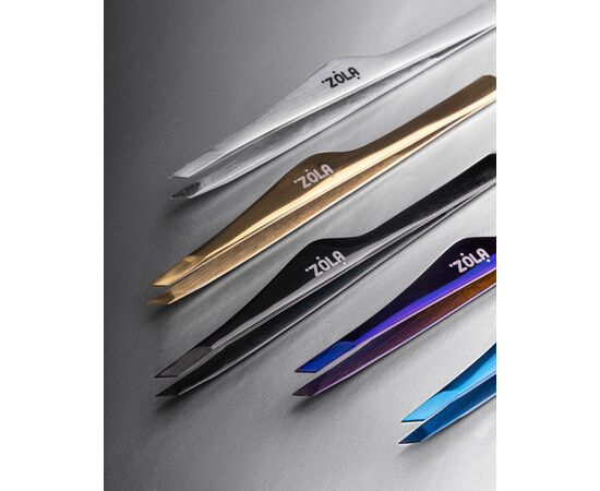ZOLA. Eyebrow Tweezer "Premium Series". Gold. Пінцет професійний для брів, золотий #6