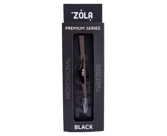 ZOLA. Eyebrow Tweezer "Premium Series". Black. Пінцет професійний для брів, чорний #4
