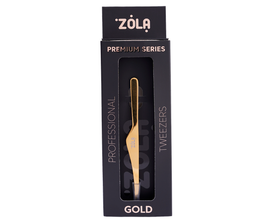 ZOLA. Eyebrow Tweezer "Premium Series". Gold. Пінцет професійний для брів, золотий #2