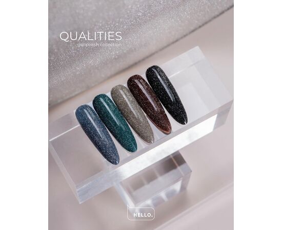 УЦІНКА / HEYLOVE. Reflective Gel Polish, POWERFUL, 15 ml, гель-лак, чорний зі срібними світловідбиваючими частинками #2