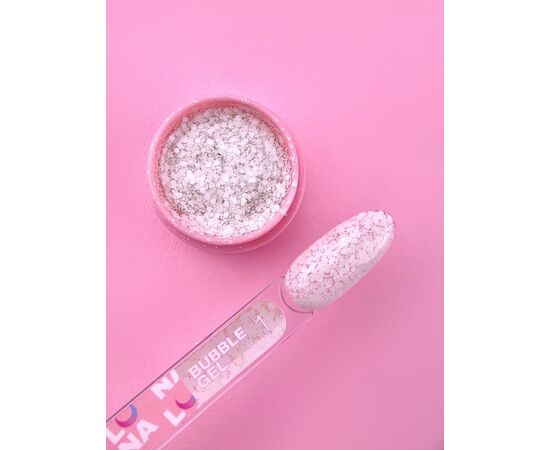 УЦІНКА / LUNAmoon. Bubble Gel #1, 5 ml, гель для дизайну з блискучими частинками #3