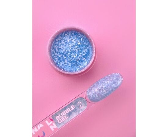 УЦІНКА / LUNAmoon. Bubble Gel #2, 5 ml, гель для дизайну з блискучими частинками #3