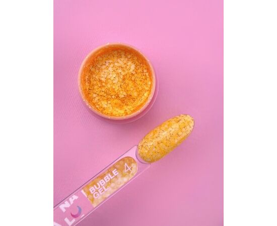 УЦІНКА / LUNAmoon. Bubble Gel #4, 5 ml, гель для дизайну з блискучими частинками #3