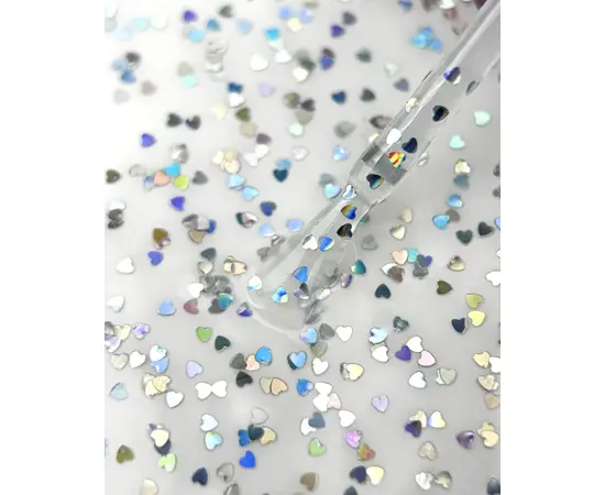 LUNAmoon. Heartbeat Top Coat, №2, 13 ml, топ з дрібними голографічними сердечками #2