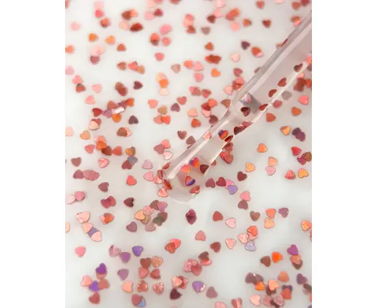 LUNAmoon. Heartbeat Top Coat, №3, 13 ml, топ з дрібними рожево-золотистими сердечками #2