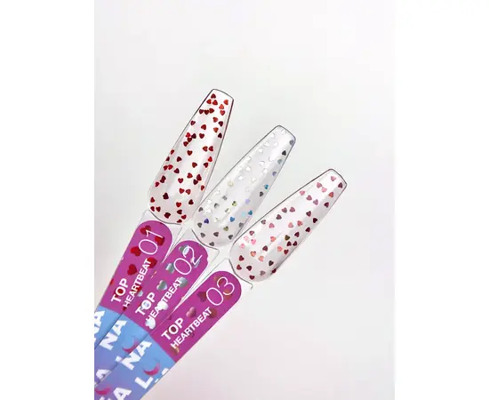 LUNAmoon. Heartbeat Top Coat, №2, 13 ml, топ з дрібними голографічними сердечками #4