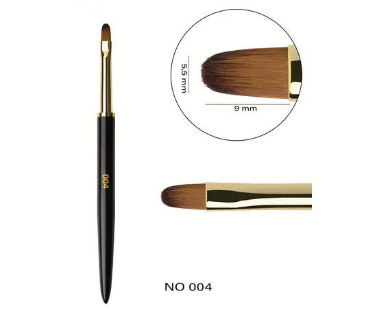 F.O.X. Art Brush, #004, 9 mm. Пензлик для моделювання та дизайну "Овал короткий" #3