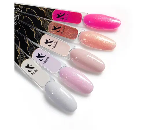 F.O.X. Shine Gel, 15 ml, Peach. Гель для укріплення натуральних нігтів, рожевий з шимером #2