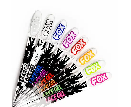 F.O.X. Lace Gel, 5 ml, White. Гель-фарба з ефектом стягування #2