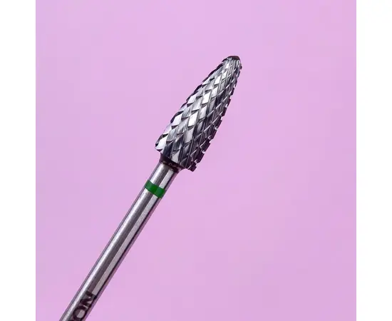 LUNAmoon. Carbide nail bit, corn, Hard Green, 5 mm. Фреза твердосплавна "Кукурудза", зелена, для лівші #3