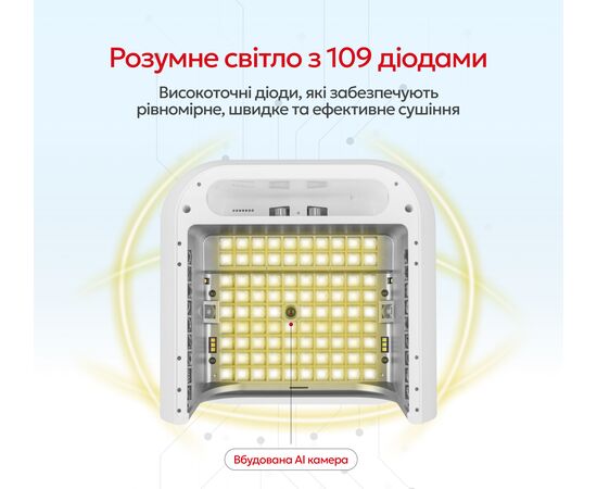 ONAIL. Artificial Intelligence Nail Lamp, White. Лампа зі штучним інтелектом, біла #14