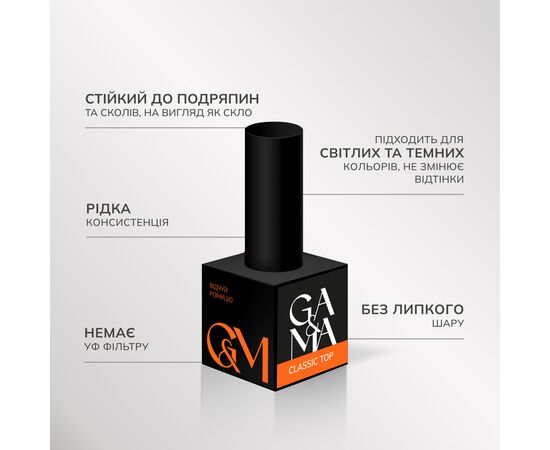 GA&MA. Classic No Sticky Top, 15 ml, Топ без липкого шару, класичний #2
