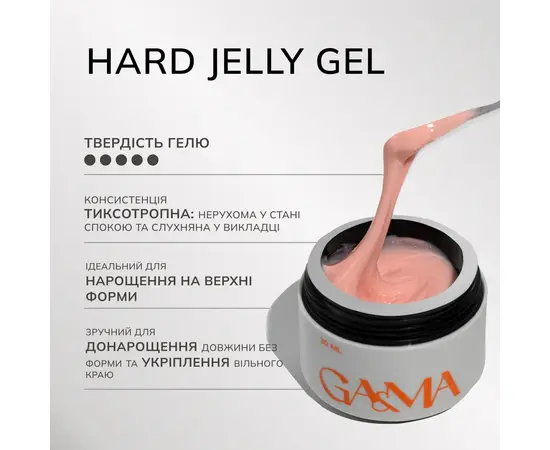 GA&MA. Hard Jelly Gel, Clear, 15 ml, гель-желе прозорий #4