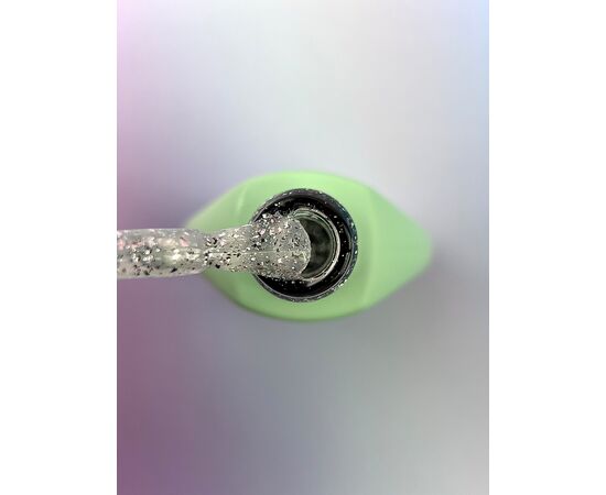 You Are Cute. Easy Peasy Top Coat, #1, 5 ml, прозорий топ зі срібною поталлю #2