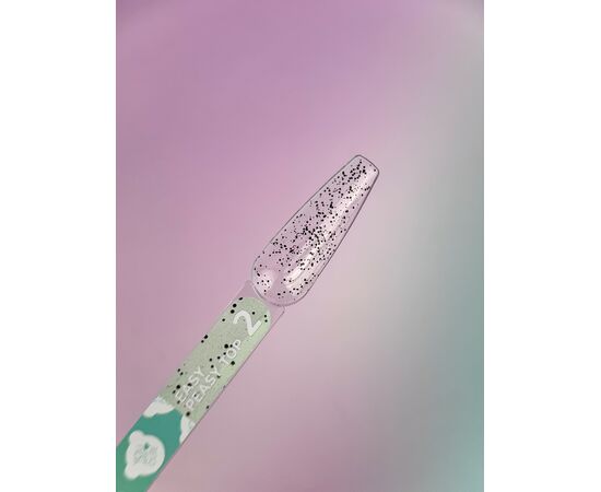 You Are Cute. Easy Peasy Top Coat, #2, 5 ml, прозорий топ з чорними часточками #3