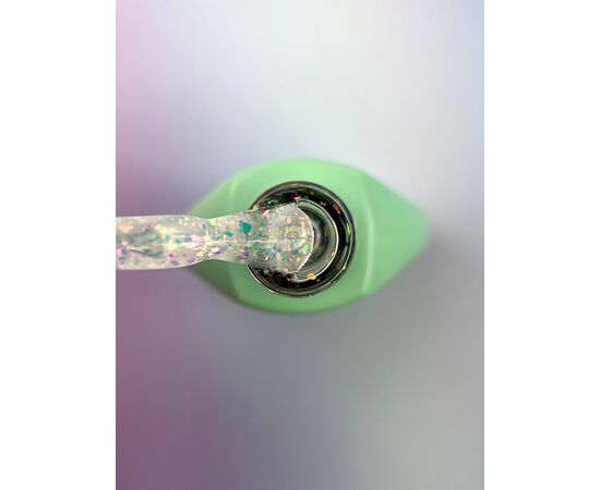 You Are Cute. Easy Peasy Top Coat, #4, 5 ml, прозорий топ з кольоровою поталлю #2