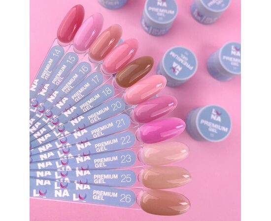 УЦІНКА / LUNAmoon. Premium Builder Gel #20 Powder pink, 15 ml, моделюючий гель, пудровий рожевий #2