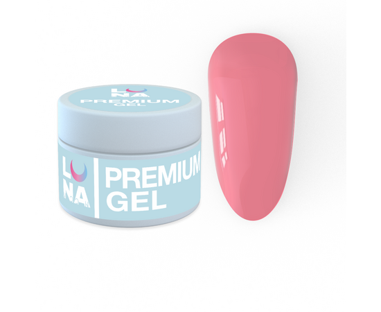 LUNAmoon. Premium Builder Gel #14 Rose pink, 15 ml, гель моделюючий, червоно-рожевий #2