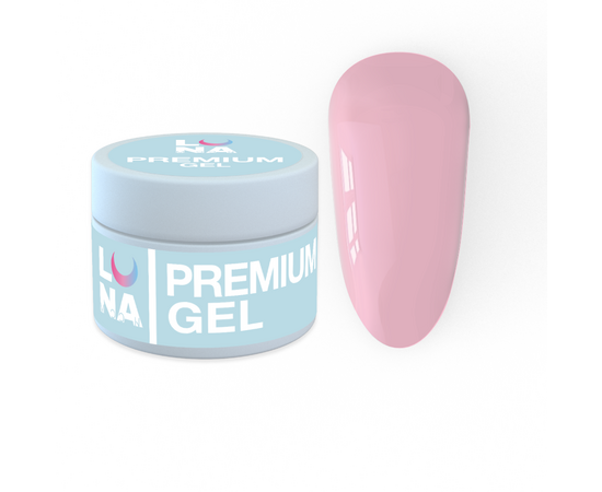 LUNAmoon. Premium Builder Gel #15 Delicate pink, 15 ml, гель моделюючий, ніжно-рожевий #2