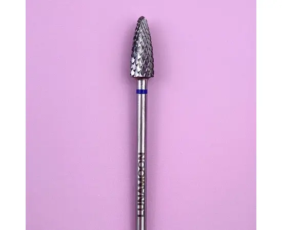 LUNAmoon. Carbide nail bit, corn, Balance Blue, 5 mm. Фреза твердосплавна потоншена "Кукурудза", синя, для лівші #2