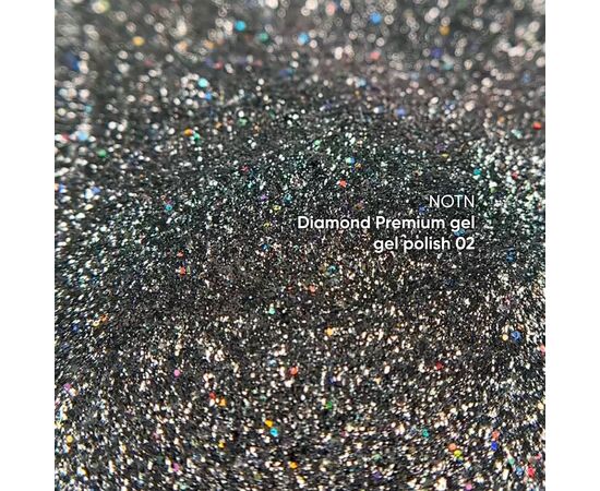 УЦІНКА / NOTN Гель-лак Diamond Premium №02, 5 ml, срібний голографік з дрібною металевою поталлю #4