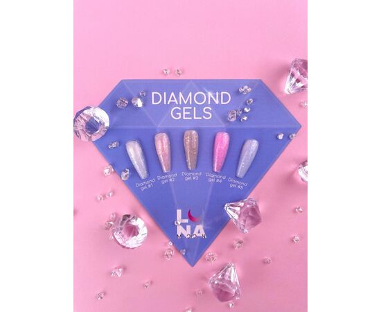 УЦІНКА / LUNAmoon. Diamond Builder Gel #5, 15 ml, гель для нарощування з блискітками #6