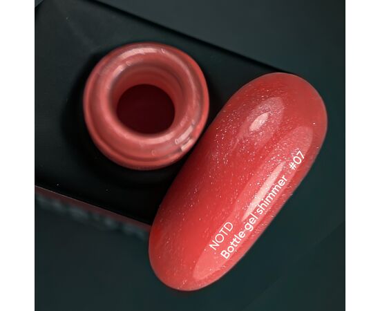 УЦІНКА / NOTD Гель Bottle Gel SHIMMER №7, 10 ml, кораловий зі срібним шимером #2