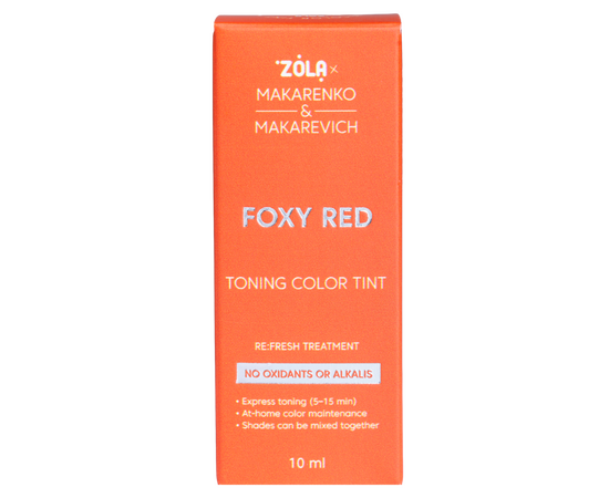 ZOLA x Makarenko x Makarevich. Eyebrow Toning Color Tint, Foxy Red, 10 ml. Тонуюча фарба для брів, рудий #4