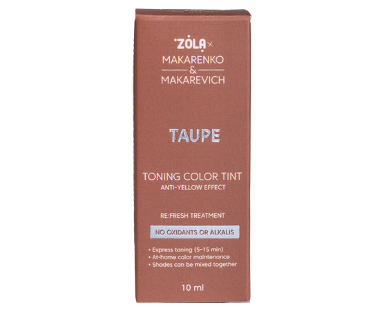 ZOLA x Makarenko x Makarevich. Eyebrow Toning Color Tint, Taupe, 10 ml. Тонуюча фарба для брів, нейтральний русий #4