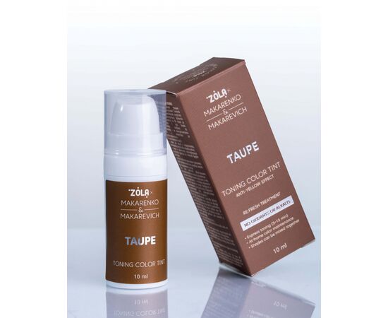 ZOLA x Makarenko x Makarevich. Eyebrow Toning Color Tint, Taupe, 10 ml. Тонуюча фарба для брів, нейтральний русий #5