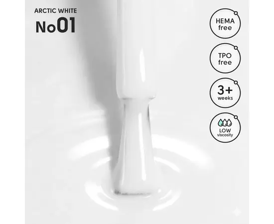 SHELLY. Gel Polish #01, Arctic White, 12 ml. Гель лак #2