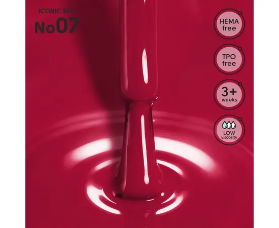 SHELLY. Gel Polish #07, Iconic Red, 12 ml. Гель лак #2