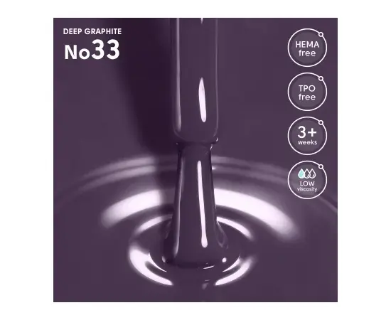 SHELLY. Gel Polish #33, Deep Graphite, 12 ml. Гель лак #2