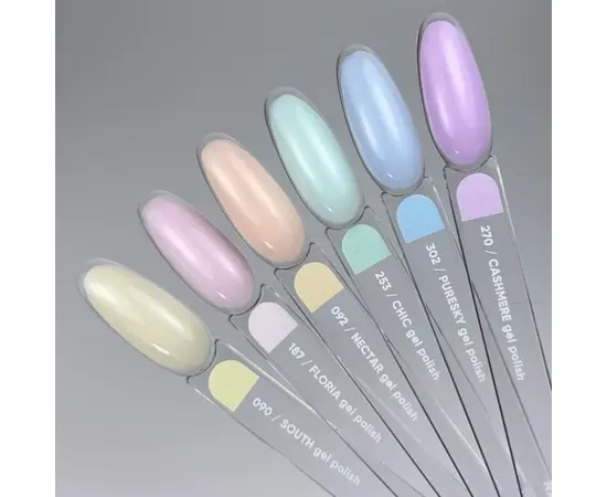 NOTD. Gel Polish, Floria, #187, 10 ml. Гель-лак, пастельно-рожевий #6