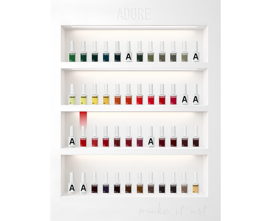 ADORE. Gel Polish, #104, Red, 12 ml. Гель-лак, класичний світло-червоний #5
