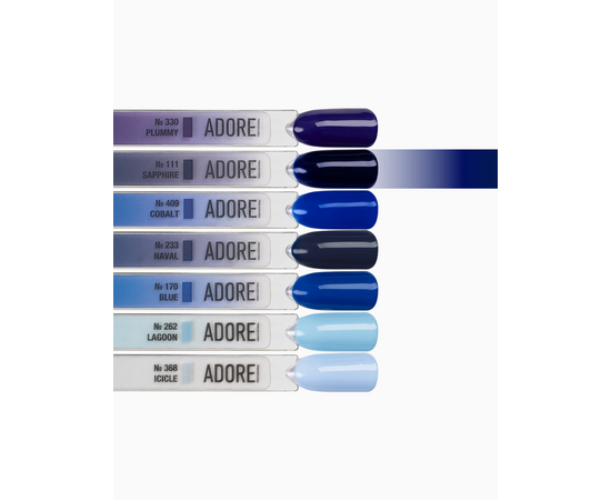 ADORE. Gel Polish, #111, Saphire, 12 ml. Гель-лак, темний королівський синій #4