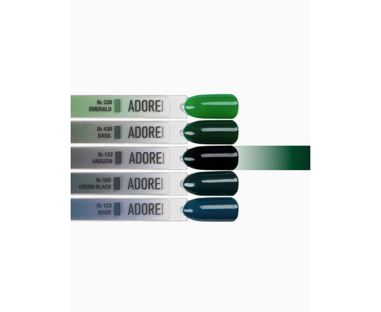 ADORE. Gel Polish, #122, Amazon, 12 ml. Гель-лак, чорно-зелений #4