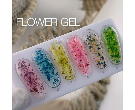 SAGA. Flower Gel, 5 ml, #02. Гель з сухоцвітами #6