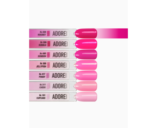 ADORE. Gel Polish, #208, Magnet, 12 ml. Гель-лак, світла маджента #4