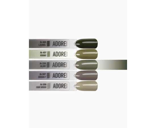 ADORE. Gel Polish, #220, Olive, 12 ml. Гель-лак, оливковий сірий #4