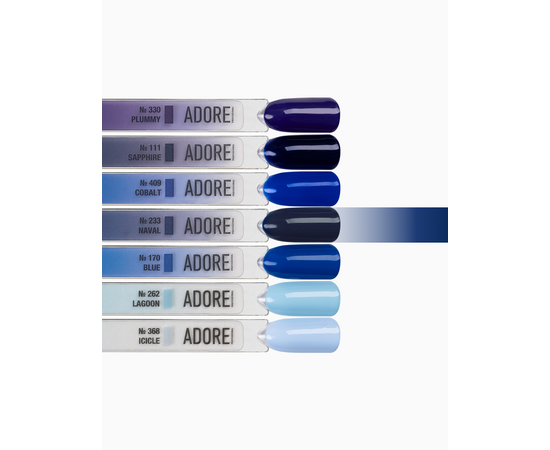 ADORE. Gel Polish, #233, Naval, 12 ml. Гель-лак, сапфіровий синій #4