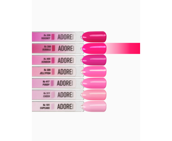 ADORE. Gel Polish, #306, Bubble, 12 ml. Гель-лак, малинова жуйка #4