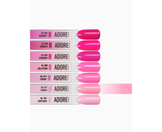 ADORE. Gel Polish, #311, Cheek, 12 ml. Гель-лак, дівочий рожевий #4