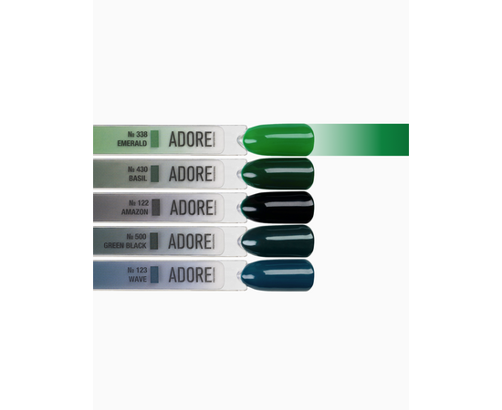 ADORE. Gel Polish, #338, Emerald, 12 ml. Гель-лак, насичений зелений #4