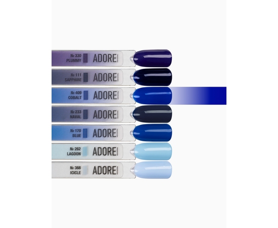ADORE. Gel Polish, #409, Cobalt, 12 ml. Гель-лак, синій насичений #4