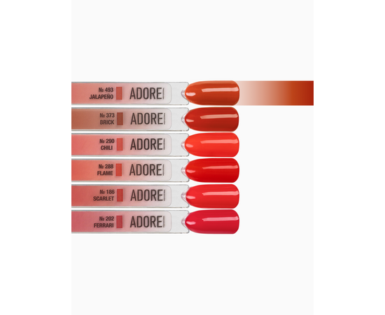 ADORE. Gel Polish, #493, Jalapeño, 12 ml. Гель-лак, цегляно-червоний #4